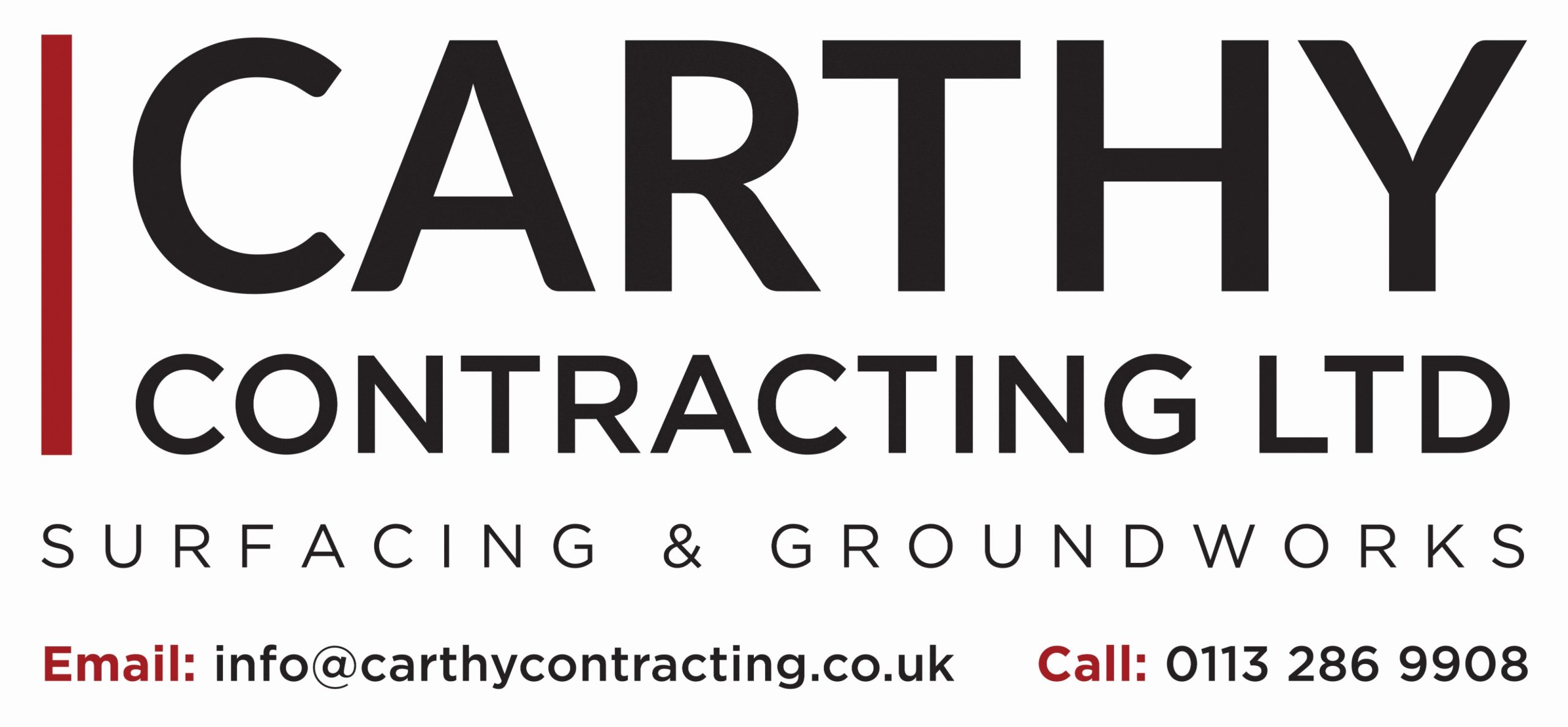 Carthy Contracting Ltd, Surfacing and Groundworks. Email info@carthycontracting.co.uk, call 0113 286 9908